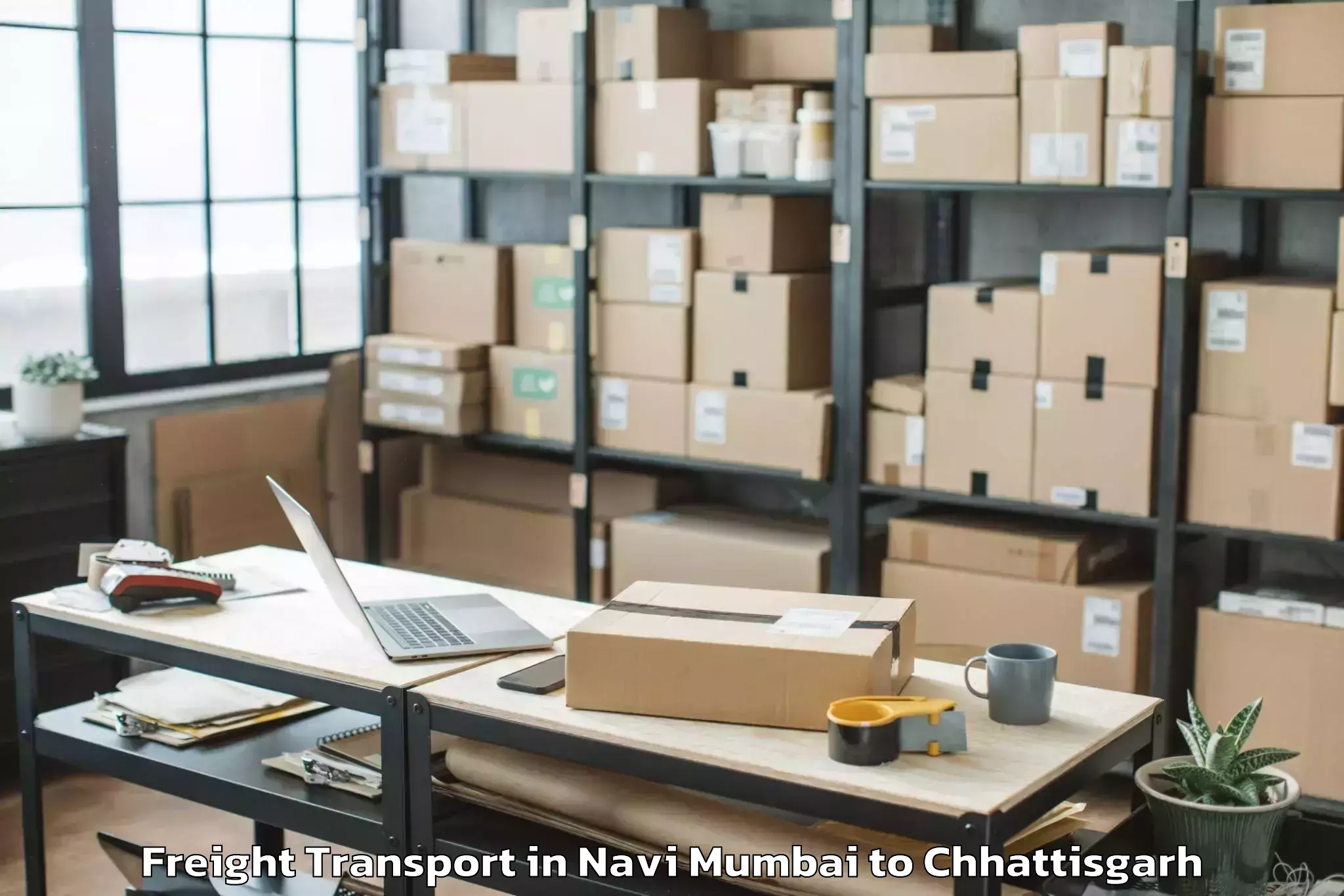 Trusted Navi Mumbai to Kawardha Freight Transport